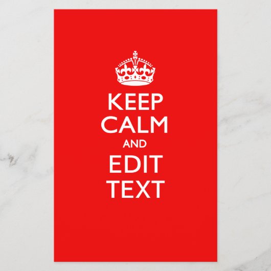 Aangepaste KEEP CALM en tekst bewerken op rood Flyer (Voorkant)