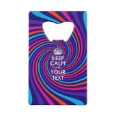 Aangepaste KEEP CALM en tekst bewerken op SWF Creditkaart Flessenopener (Voorkant)