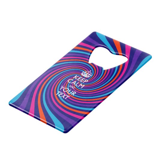 Aangepaste KEEP CALM en tekst bewerken op SWF Creditkaart Flessenopener (Voorkant Gekanteld)