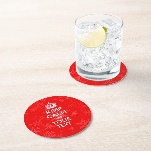 Aangepaste KEEP CALM en uw on Red Ronde Kartonnen Onderzetter (Insitu)