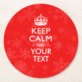 Aangepaste KEEP CALM en uw on Red Ronde Kartonnen Onderzetter (Voorkant)