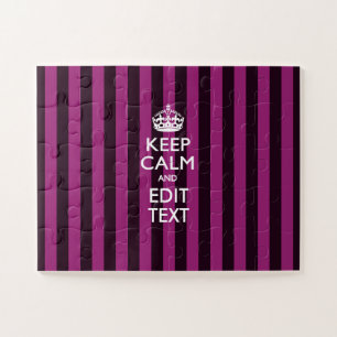 Aangepaste 'Keep Calm Fuchsia Stripes' Legpuzzel