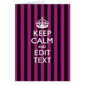 Aangepaste KEEP CALM Jouw tekst Fuchsia Stripes (Voorkant)