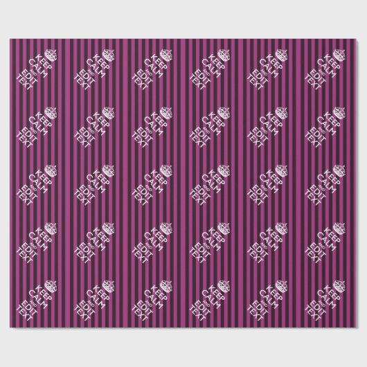 Aangepaste KEEP CALM Jouw tekst Fuchsia Stripes Cadeaupapier (Vlak)
