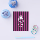 Aangepaste KEEP CALM Jouw tekst Fuchsia Stripes Flyer (Enkel)