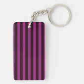Aangepaste KEEP CALM Jouw tekst Fuchsia Stripes Sleutelhanger (achterkant)