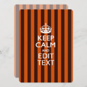 Aangepaste KEEP CALM-Jouw tekst op Oranje strepen (Voorkant / Achterkant)