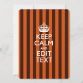 Aangepaste KEEP CALM-Jouw tekst op Oranje strepen (Voorkant)