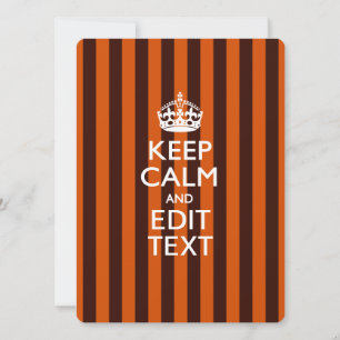 Aangepaste KEEP CALM-Jouw tekst op Oranje strepen