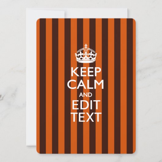 Aangepaste KEEP CALM-Jouw tekst op Oranje strepen (Voorkant)