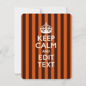 Aangepaste KEEP CALM-Jouw tekst op Oranje strepen (Voorkant)