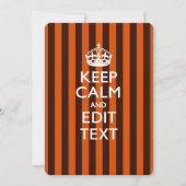 Aangepaste KEEP CALM-Jouw tekst op Oranje strepen (Voorkant)