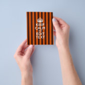 Aangepaste KEEP CALM-Jouw tekst op Oranje strepen Flyer (Hand)