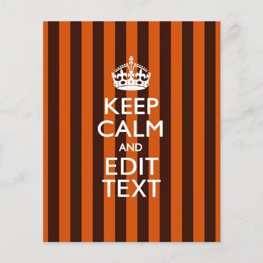Aangepaste KEEP CALM-Jouw tekst op Oranje strepen Flyer (Voorkant)