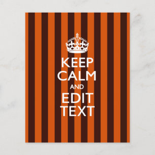 Aangepaste KEEP CALM-Jouw tekst op Oranje strepen Flyer