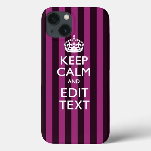 Aangepaste KEEP CALM-Jouw tekst op roze Fuchsie Case-Mate iPhone Case (Achterkant)