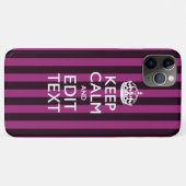 Aangepaste KEEP CALM-Jouw tekst op roze Fuchsie Case-Mate iPhone Case (Achterkant (horizontaal))