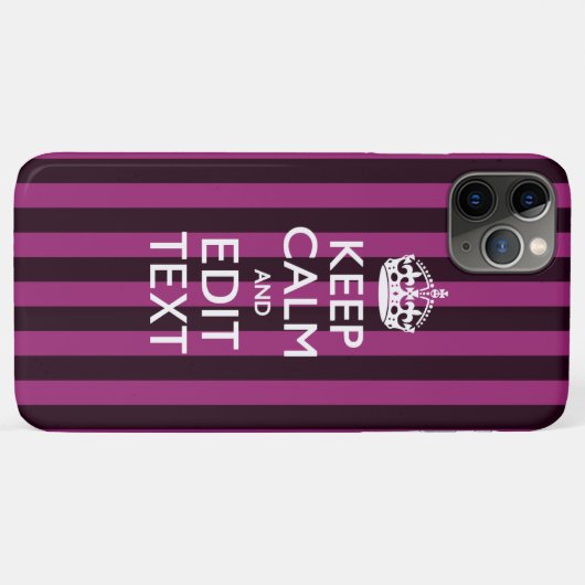 Aangepaste KEEP CALM-Jouw tekst op roze Fuchsie Case-Mate iPhone Case (Achterkant (horizontaal))