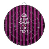 Aangepaste KEEP CALM-Jouw tekst op roze Fuchsie Dartbord (Voorkant)
