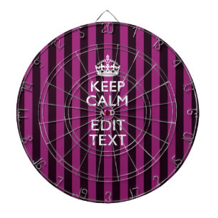 Aangepaste KEEP CALM-Jouw tekst op roze Fuchsie Dartbord