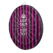 Aangepaste KEEP CALM-Jouw tekst op roze Fuchsie Dartbord (Voorkant Rechts)