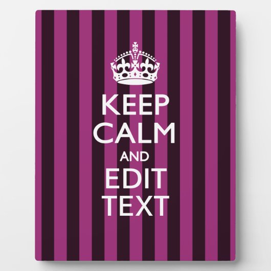 Aangepaste KEEP CALM-Jouw tekst op roze Fuchsie Fotoplaat (Voorkant)