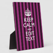 Aangepaste KEEP CALM-Jouw tekst op roze Fuchsie Fotoplaat (Zijkant)