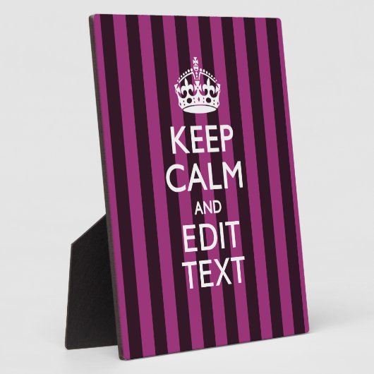 Aangepaste KEEP CALM-Jouw tekst op roze Fuchsie Fotoplaat (Zijkant)