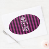 Aangepaste KEEP CALM-Jouw tekst op roze Fuchsie Ovale Sticker (Envelop)