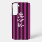Aangepaste KEEP CALM-Jouw tekst op roze Fuchsie Samsung Galaxy Hoesje (Achterkant)