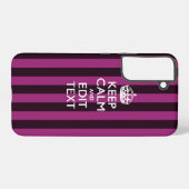 Aangepaste KEEP CALM-Jouw tekst op roze Fuchsie Samsung Galaxy Hoesje (Achterkant horizontaal)