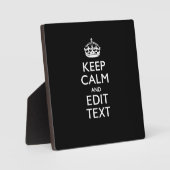 Aangepaste KEEP CALM-Jouw tekst op zwart Fotoplaat (Voorkant)