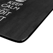 Aangepaste KEEP CALM-Jouw tekst op zwart Snijplank (Hoek)