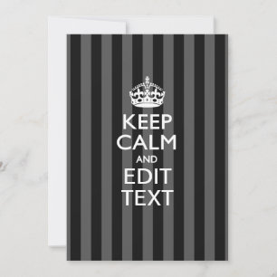 Aangepaste KEEP CALM-Jouw tekst op zwarte strepen