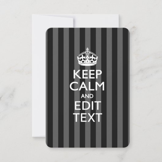 Aangepaste KEEP CALM-Jouw tekst op zwarte strepen (Voorkant)