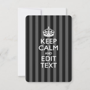 Aangepaste KEEP CALM-Jouw tekst op zwarte strepen
