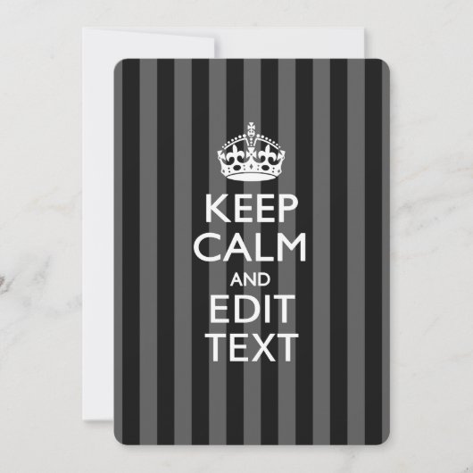 Aangepaste KEEP CALM-Jouw tekst op zwarte strepen (Voorkant)