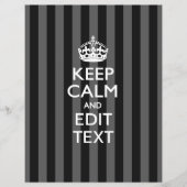 Aangepaste KEEP CALM-Jouw tekst op zwarte strepen Flyer (Voorkant)