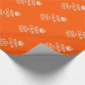 Aangepaste KEEP CALM Jouw tekst Oranje decor Cadeaupapier (Hoek)