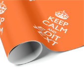 Aangepaste KEEP CALM Jouw tekst Oranje decor Cadeaupapier (Rol Hoek)