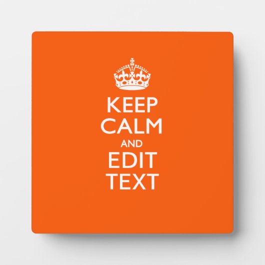 Aangepaste KEEP CALM Jouw tekst Oranje decor Fotoplaat (Voorkant)