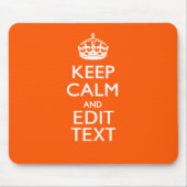 Aangepaste KEEP CALM Jouw tekst Oranje decor Muismat (Voorkant)