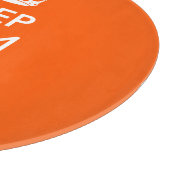 Aangepaste KEEP CALM Jouw tekst Oranje decor Snijplank (Hoek)