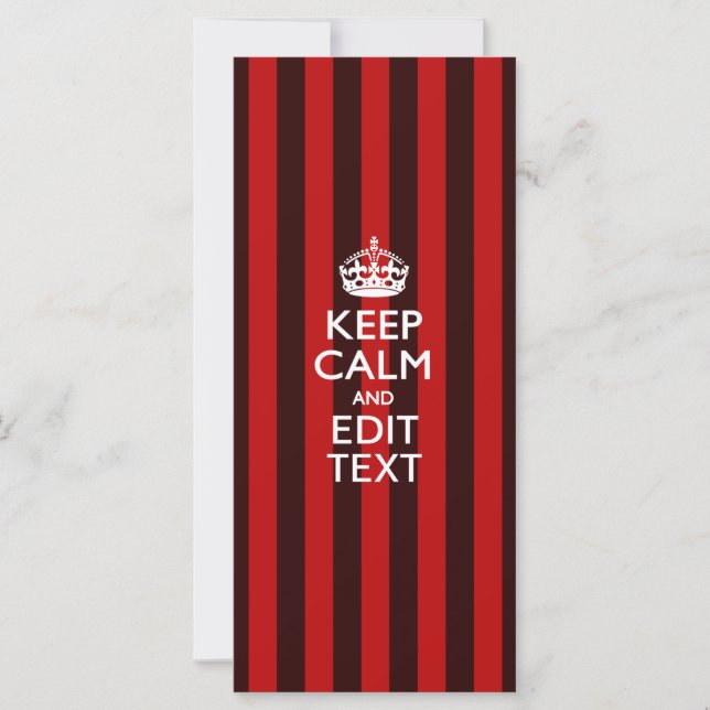 Aangepaste 'Keep Calm Jouw tekst Red Stripes'-deco (Voorkant)