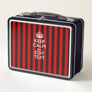 Aangepaste 'Keep Calm Jouw tekst Red Stripes'-deco