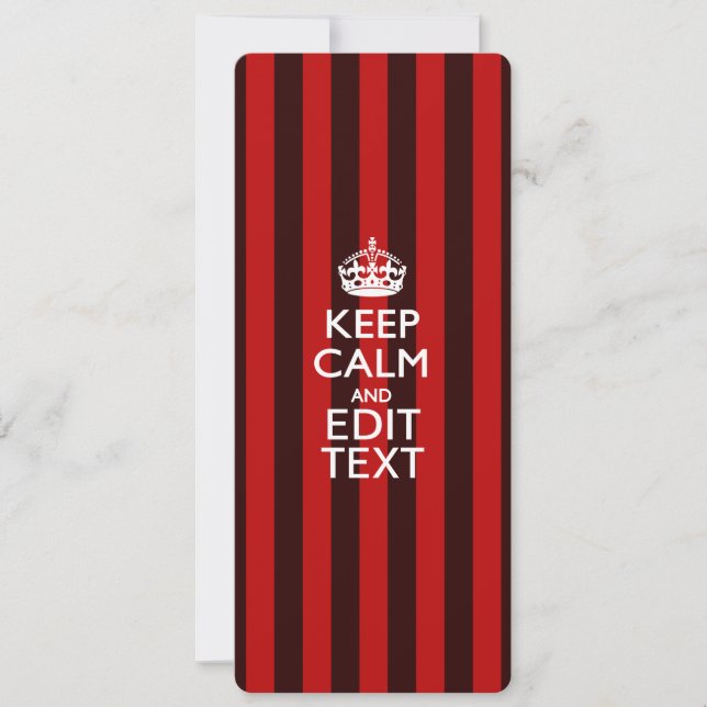 Aangepaste 'Keep Calm Jouw tekst Red Stripes'-deco (Voorkant)