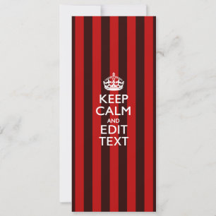 Aangepaste 'Keep Calm Jouw tekst Red Stripes'-deco
