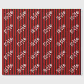 Aangepaste 'Keep Calm Jouw tekst Red Stripes'-deco Cadeaupapier (Vlak)