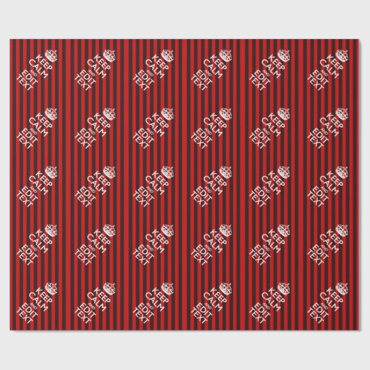 Aangepaste 'Keep Calm Jouw tekst Red Stripes'-deco Cadeaupapier (Vlak)