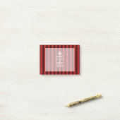 Aangepaste 'Keep Calm Jouw tekst Red Stripes'-deco Post-it® Notes (Op bureau)